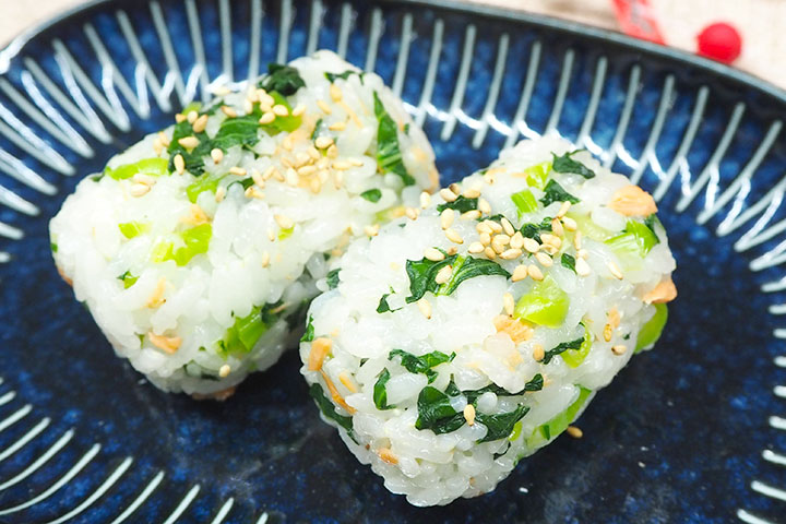 小松菜と鮭の混ぜごはん