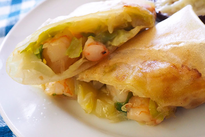 海老と春キャベツのとろ～り春巻き