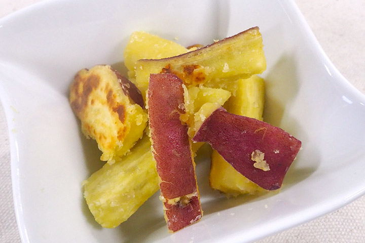 サツマイモの塩バター炒め
